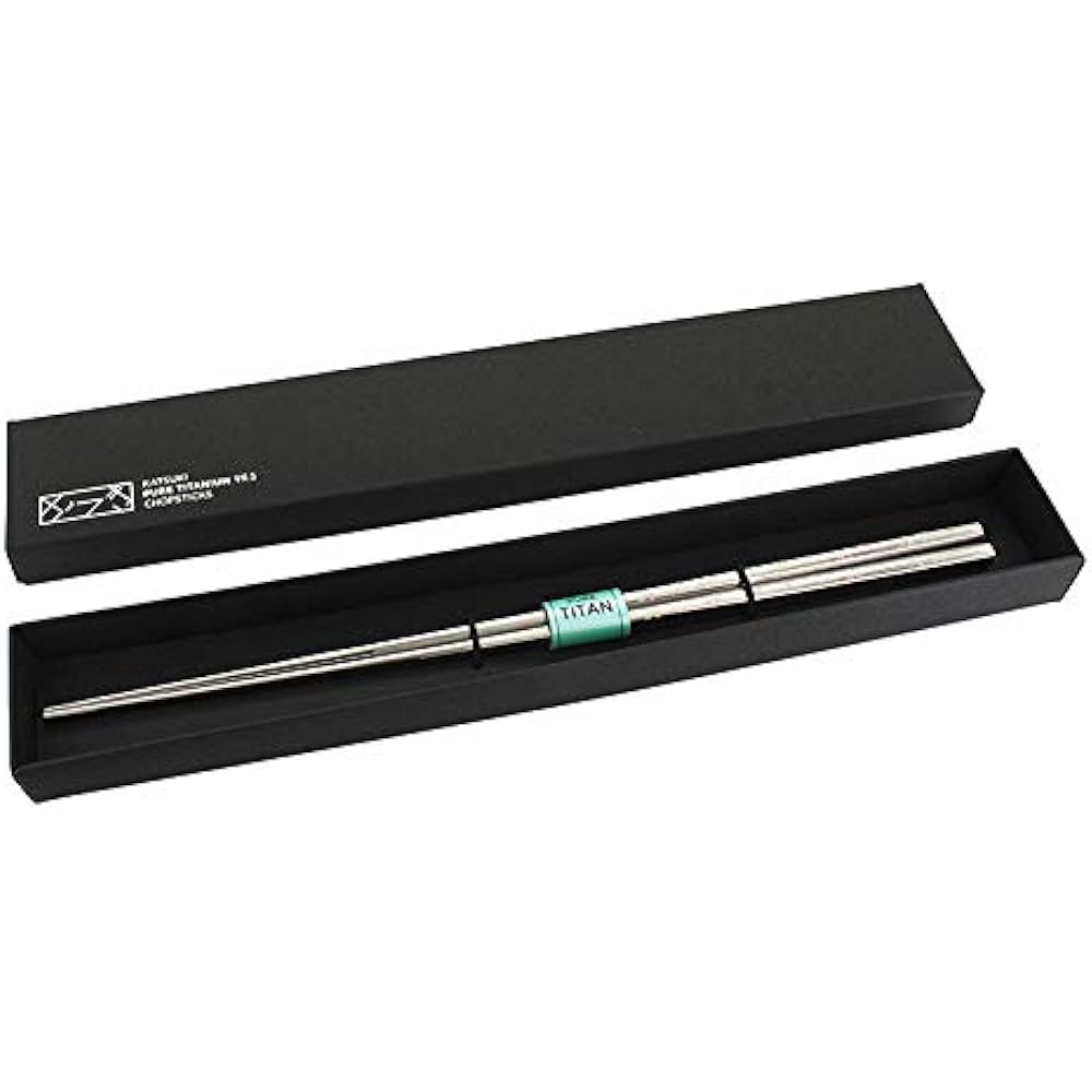 Domestic titanium chopsticks, Japanese-style carving pattern, laser engraving, pure titanium, Katsuki chopsticks, Shochiku