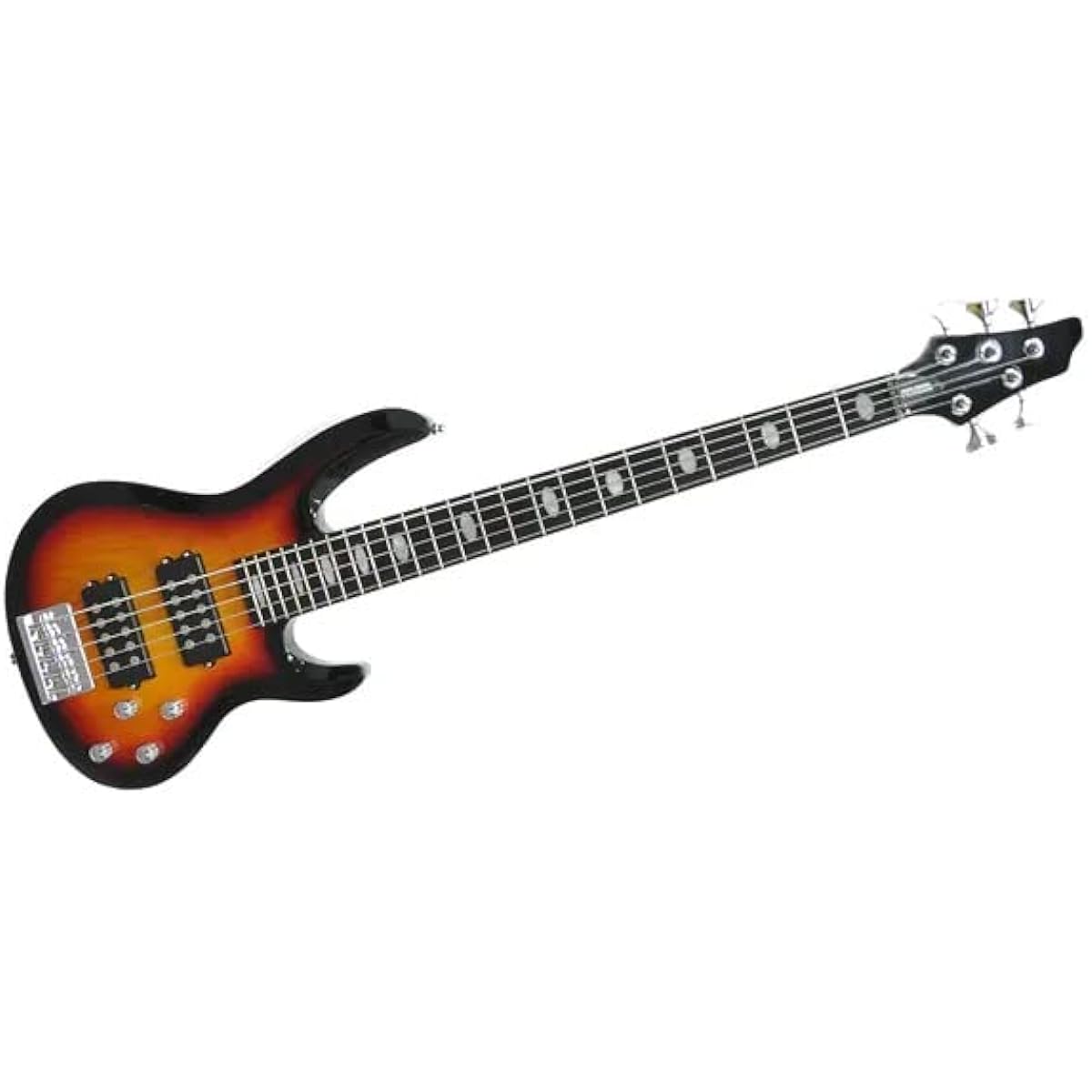 PLAYTECH 5-string electric bass with 2-band equalizer and 2 humbucker pickups Sunburst