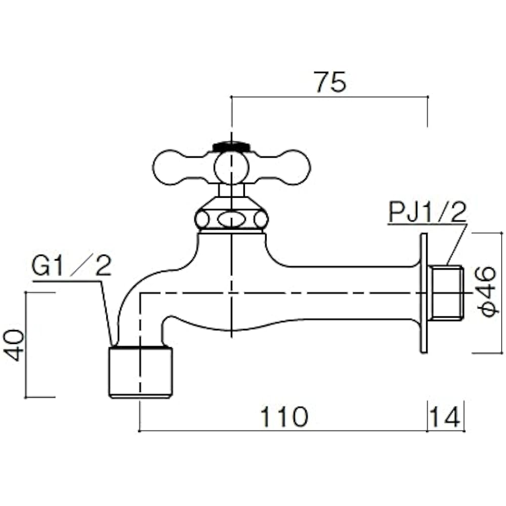 UNISON Faucet Plain Faucet Cross II Silver