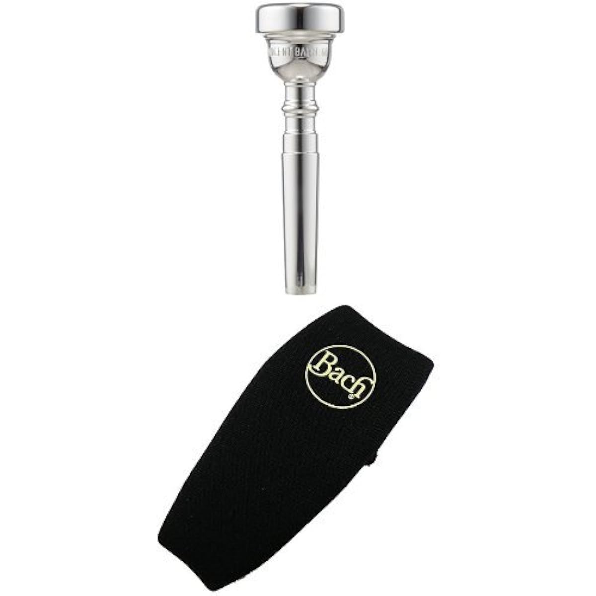 Bach Trumpet Mouthpiece 6C Silver Plated Finish & Neoprene Mouthpiece Pouch Set