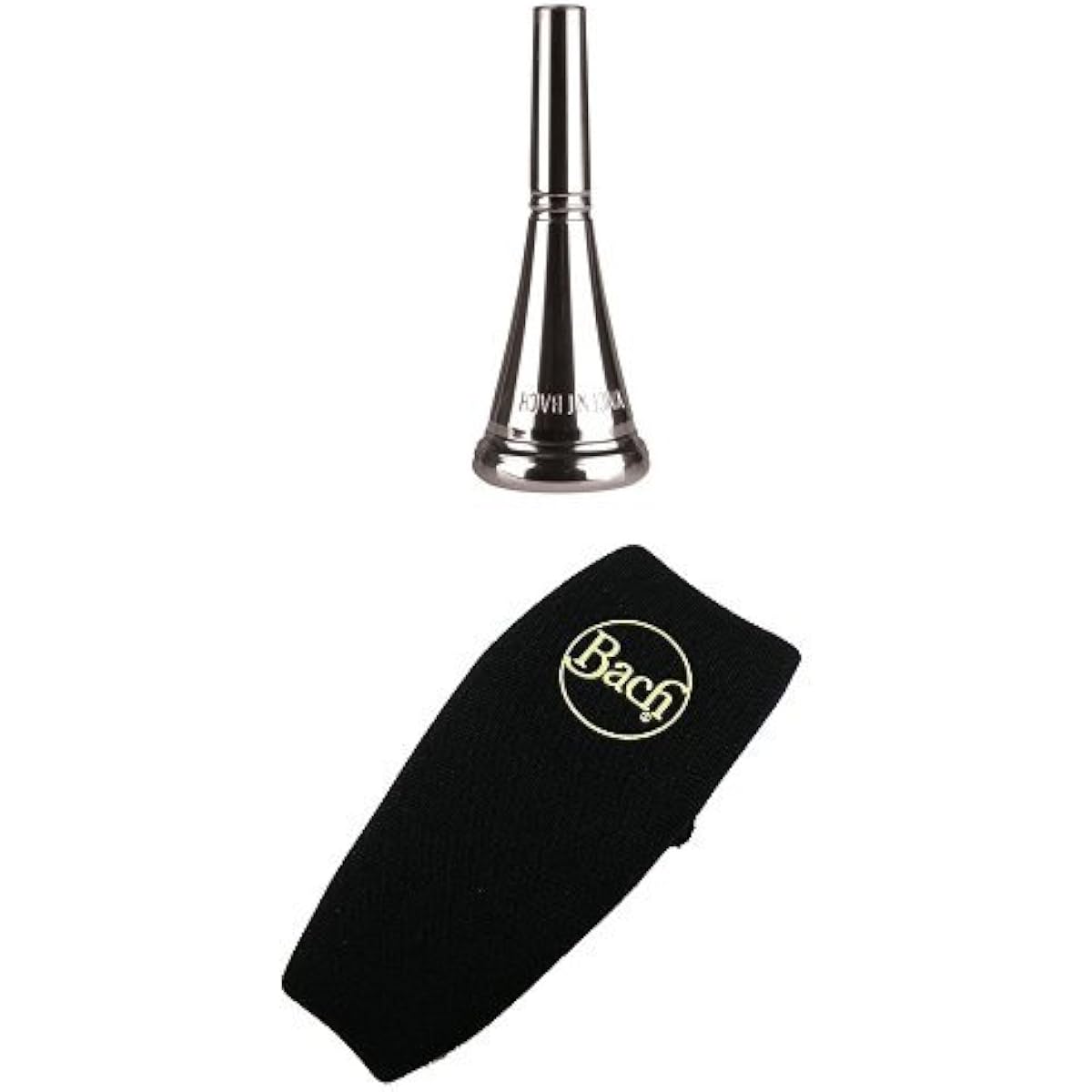 Bach French Horn Mouthpiece 10 Silver Plated Finish & Neoprene Mouthpiece Pouch Set