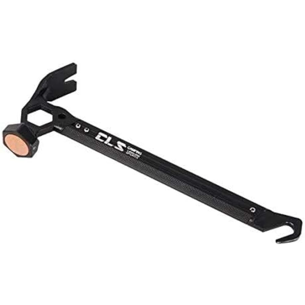 SWAG GEAR CLS Peg Hammer, Lightweight, Stainless Steel, Tent Hammer, For Outdoor Use, Peg Hammer, Tent Hammer, Camping Hammer, Multifunctional Peg Hitting, Peg Removal, Outdoor, Mountain Climbing, Touring Camping, Campsite Camping (Black)