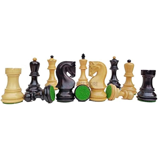 Russian Zagreb Chess Pieces Set King 3.8" | Gorgeous Unique Chess Set Ebonized Boxwood | Best Gift for Him or Her | Chess Moscow