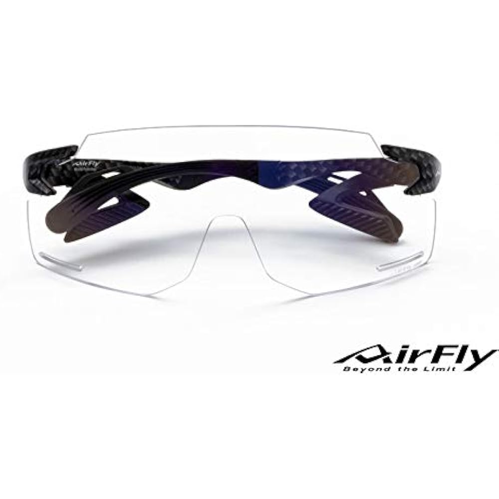 Airfly [Domestic regular product] Sports sunglasses without nose pad AF-301 BK series Frame color Carbon style Lens color Gray Photochromic lens Visible light transmittance 20% to 80% change UV cut rate 99% or more Product number AF-301 C-33BK
