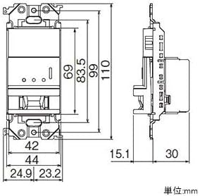 Panasonic Wall-mounted automatic switch with heat ray sensor, 2-wire/3-way wiring compatible, matte gray WTA1811HK