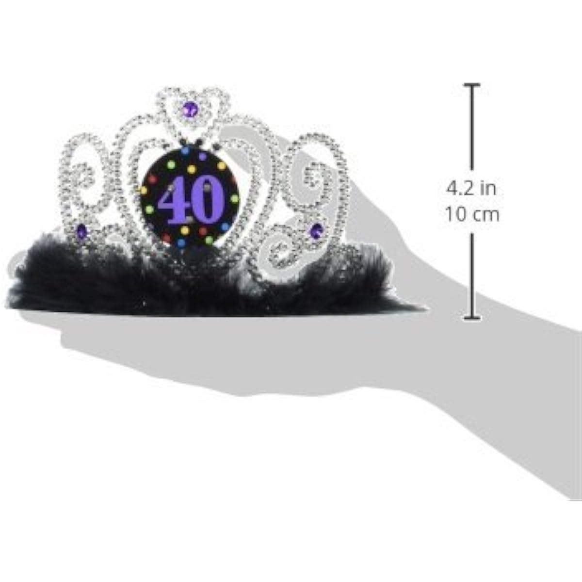 Amscan The Party Continuous 40th Birthday Party Flashing Tiara, Silver/black,