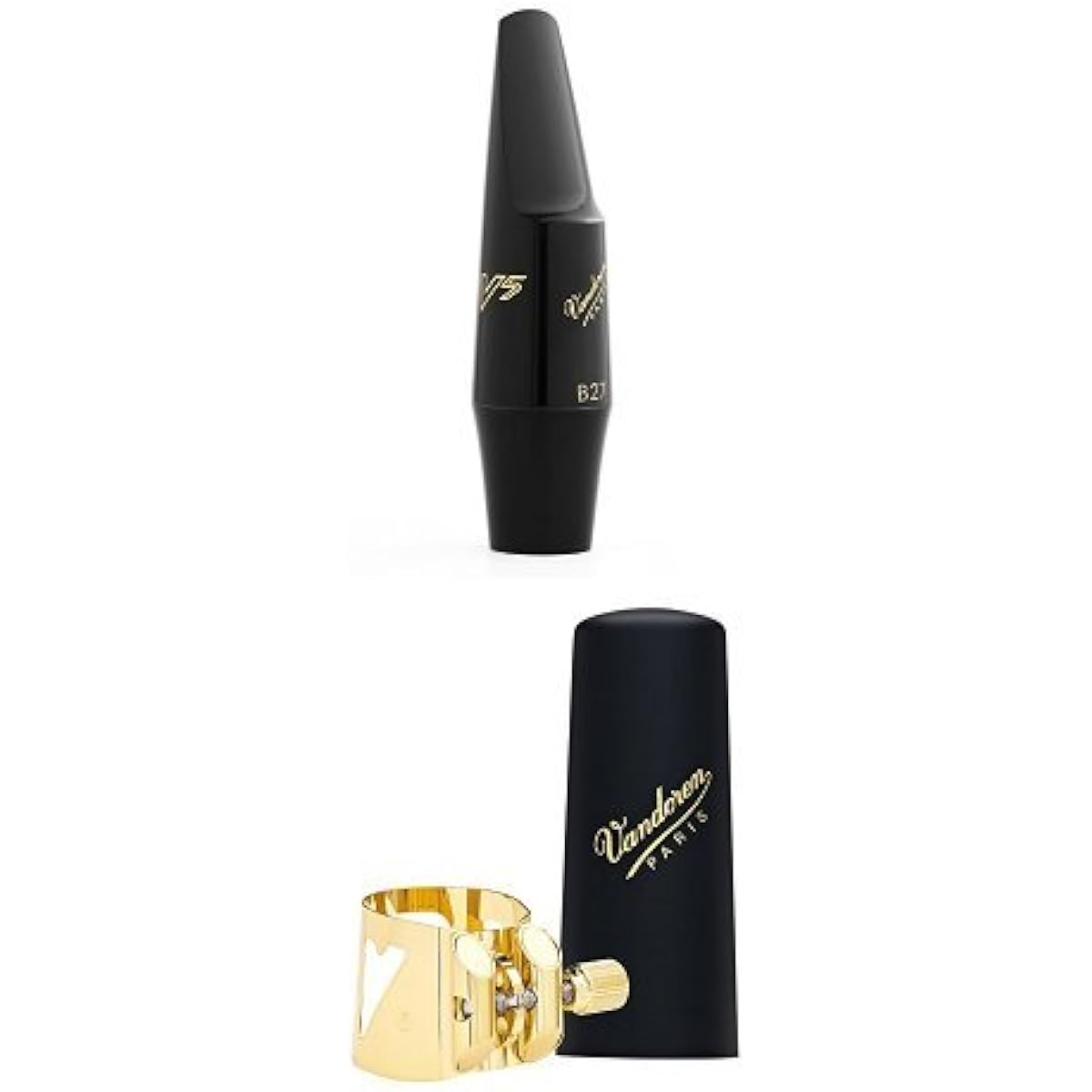 Vandoren Baritone Saxophone Mouthpiece "V5 B25" & Ligature "M O" Aged Gold Lacquer Set