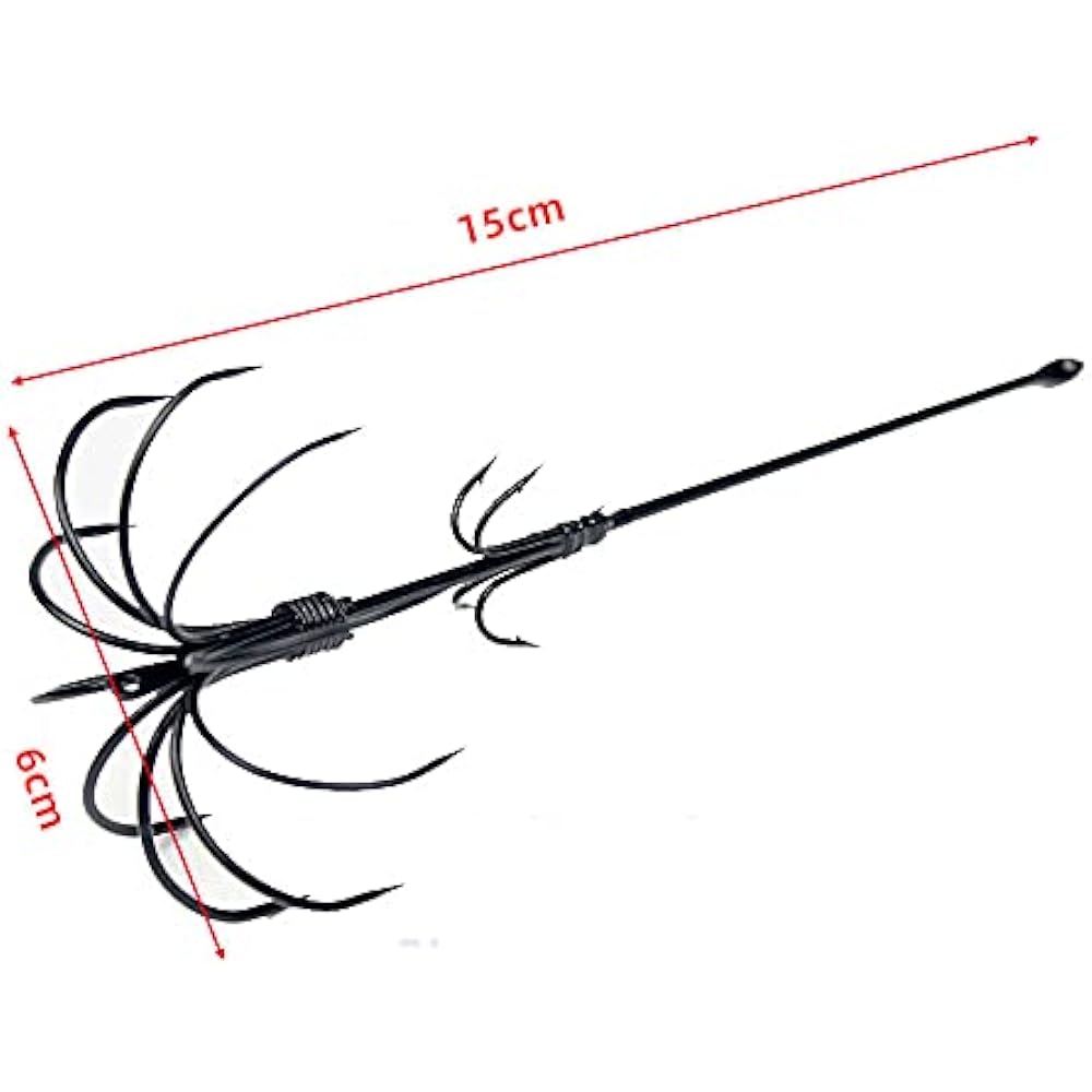 river horse squid hook set of 3 hanging hook swimming float fishing blue squid