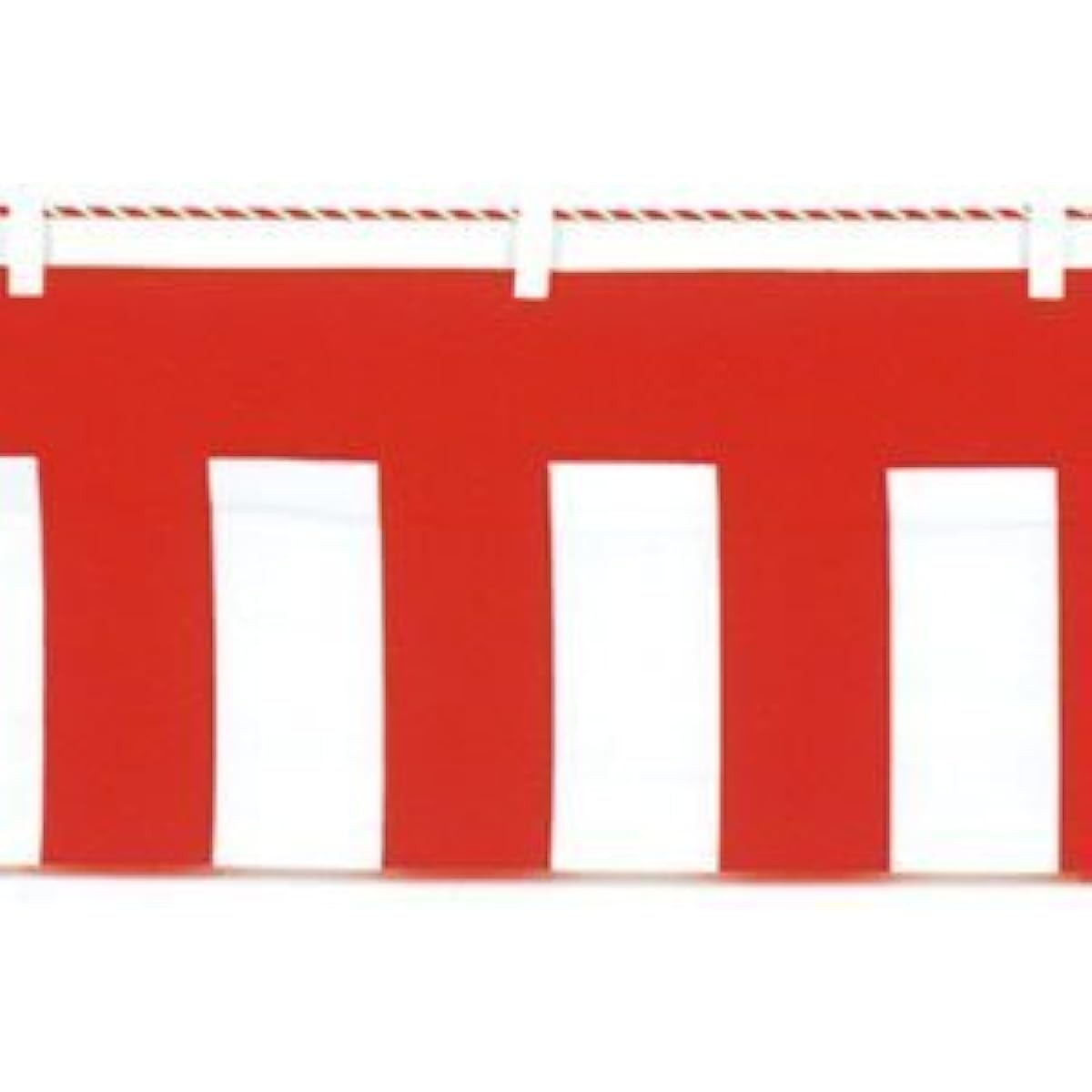 TOSPA Red and White Curtain with String H180cm x W720cm 4 Units Made in Japan