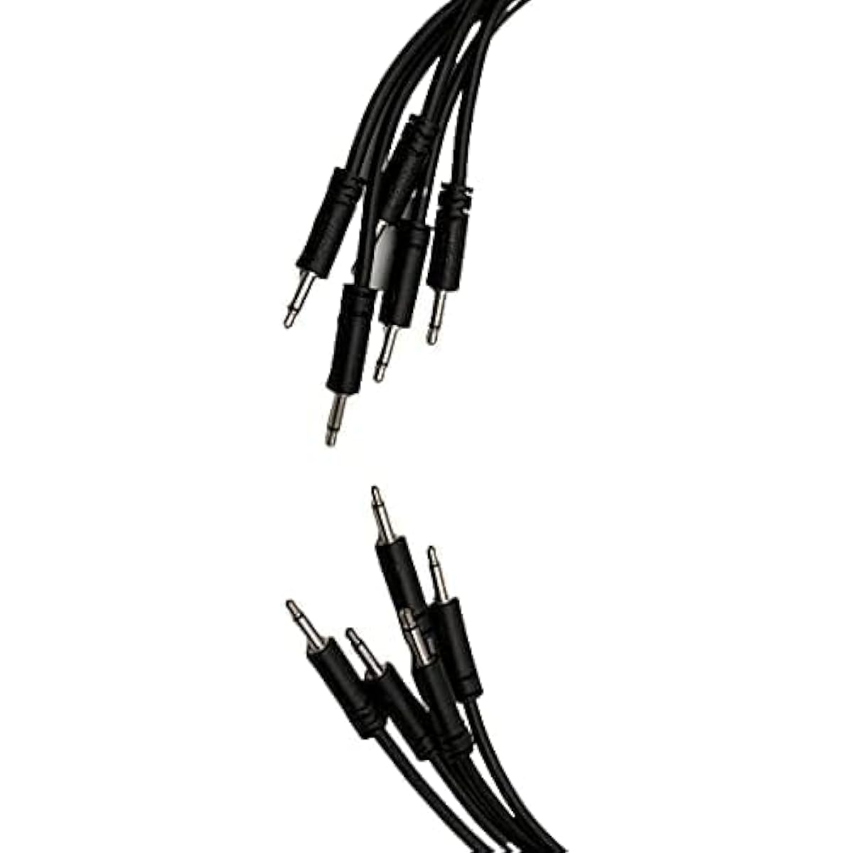 Starving Students Music Supplies Luigis Modular Supplies Spaghetti Eurorack Patch Cables - Set of 5 Black Cables, 36 Pcs (90cm)