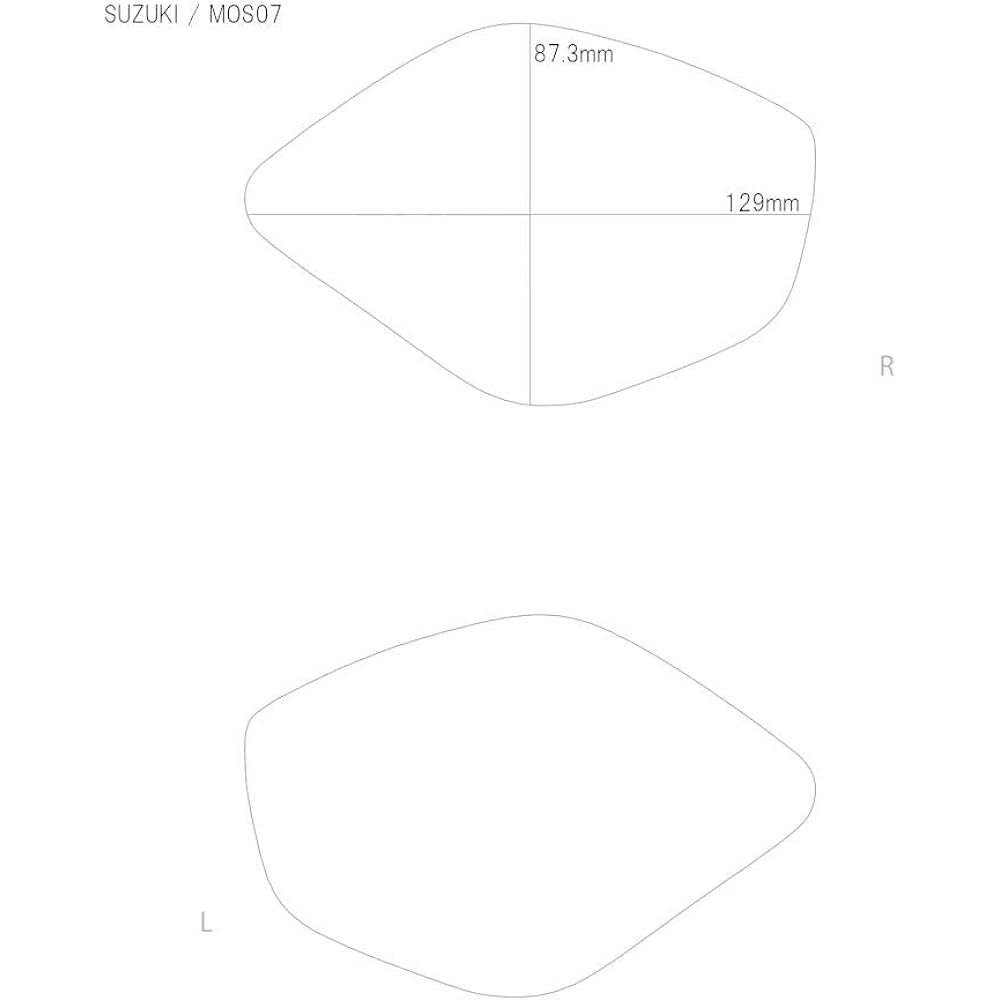 Autobahn AUTBAHN Motorcycle Wide Angle Mirror Suzuki GSX1300R Hayabusa 2021~ Blue (Hydrophilic Finished) Curvature Ratio 600R [MOS07]