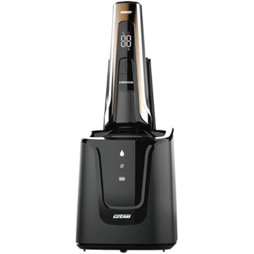 Izumi Seiki IZF-V991-N (Gold) High-end series reciprocating shaver with 6-blade cleaner