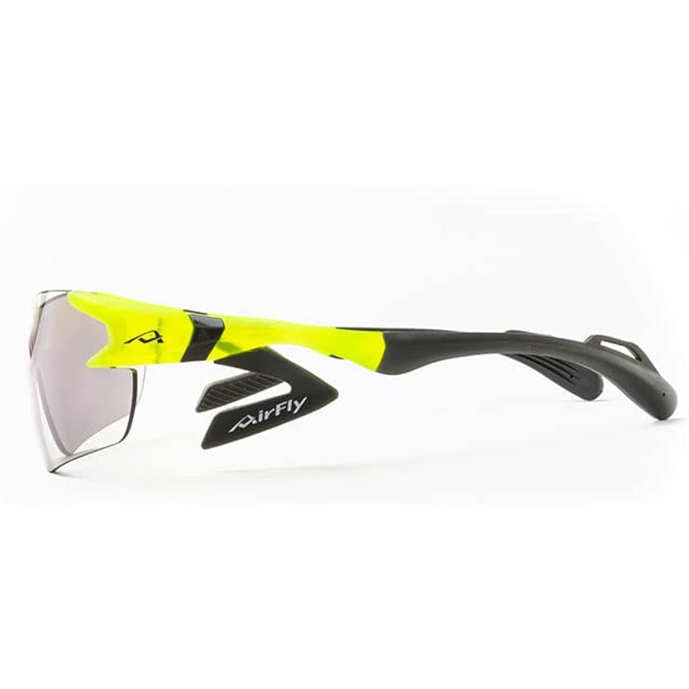 "Domestic regular product" AirFlay sports sunglasses without nose pads AF-301L series Frame color Neon yellow matte Lens color Mist gray Visible light transmittance 14% UV cut rate 99% or more Product number AF-301 C-31L