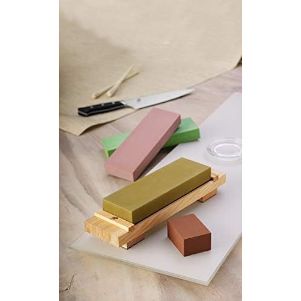 MIYABI "Toishi Pro Basic Sharpening Kit Made in Japan" Whetstone Stand Whetstone Sharpener Knife [Authorized Japanese Product] 34536-000