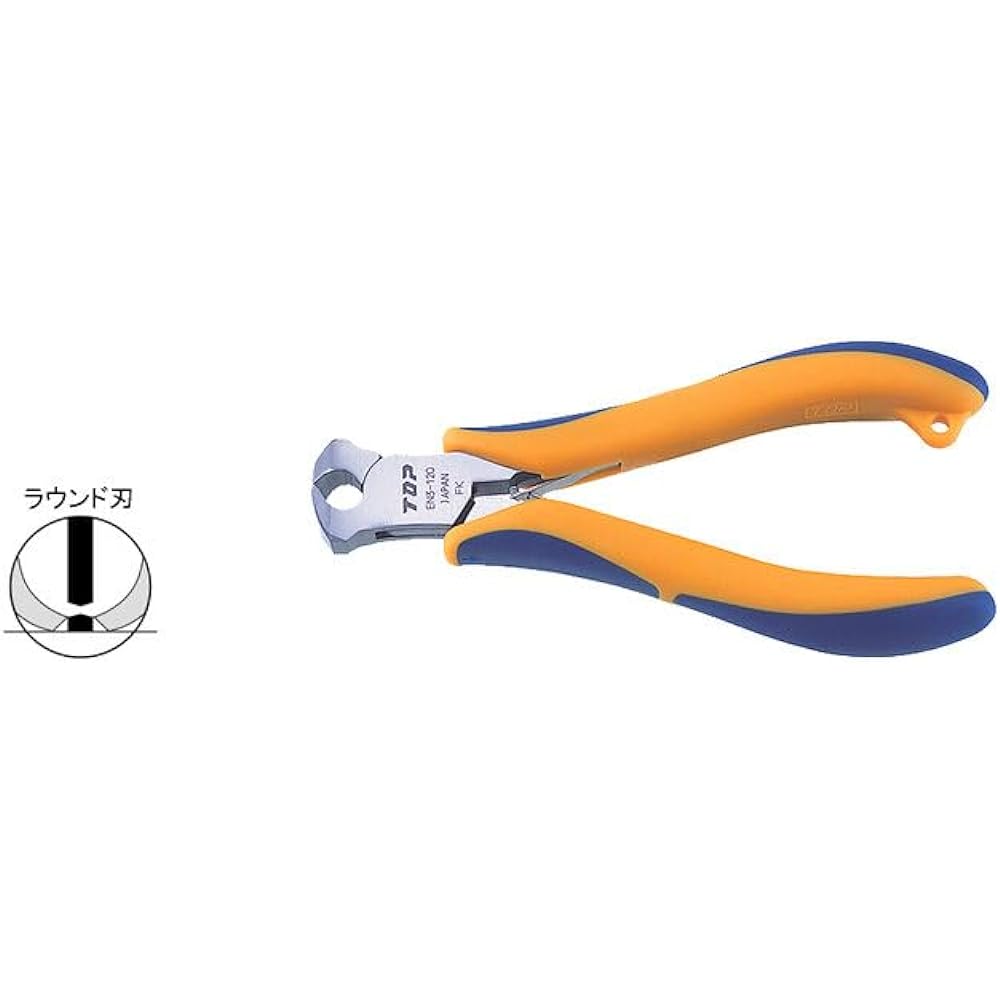 Top (TOP) End nipper 3 pieces copper wire stranded wire diameter 2mm cutting possible round blade *6 pieces EN3-120