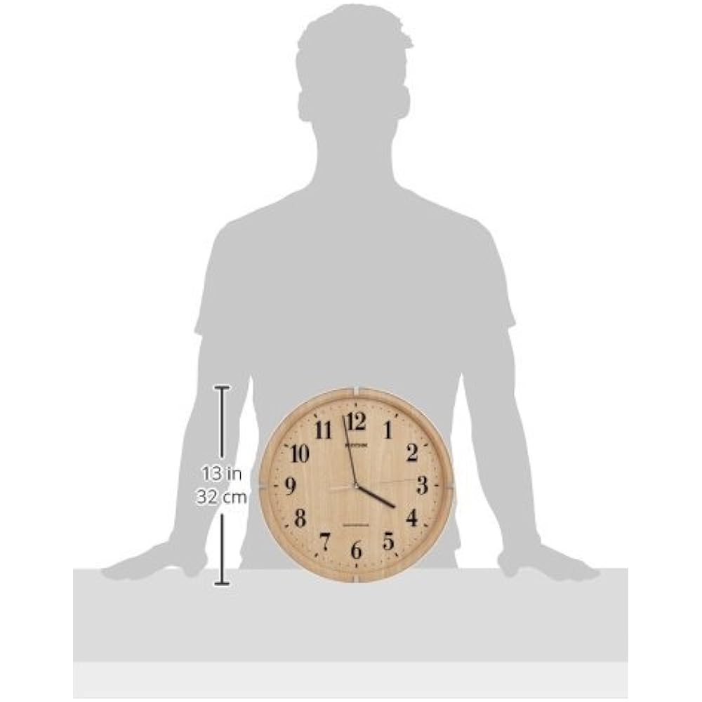 RHYTHM Wall Clock Radio Clock Analog Continuous Second Hand Brown ф32.9x4.7cm Lively Alice 8MY501SR07