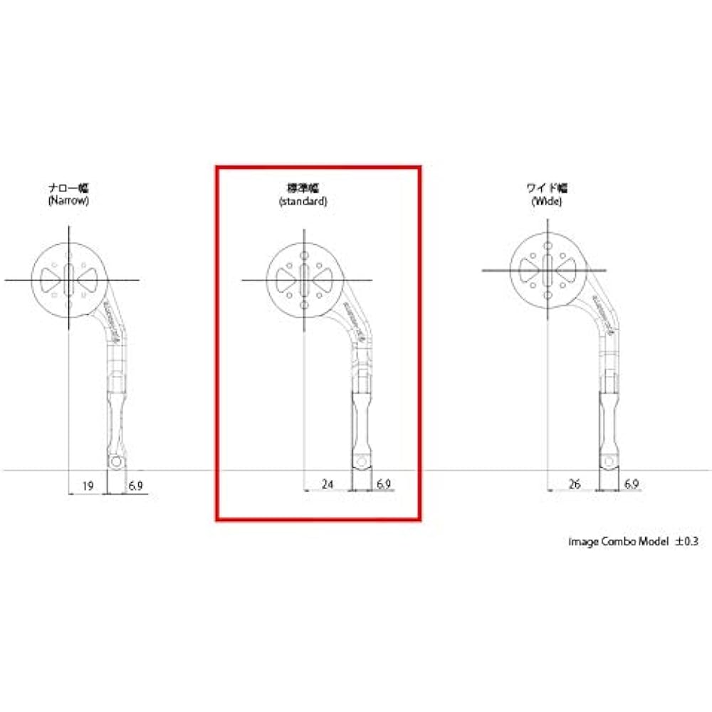 REC-MOUNTS Garmin Combo Mount Short. Cantilever type left side (standard width) for 31.8mm (black) [GM-AERO12+GP]