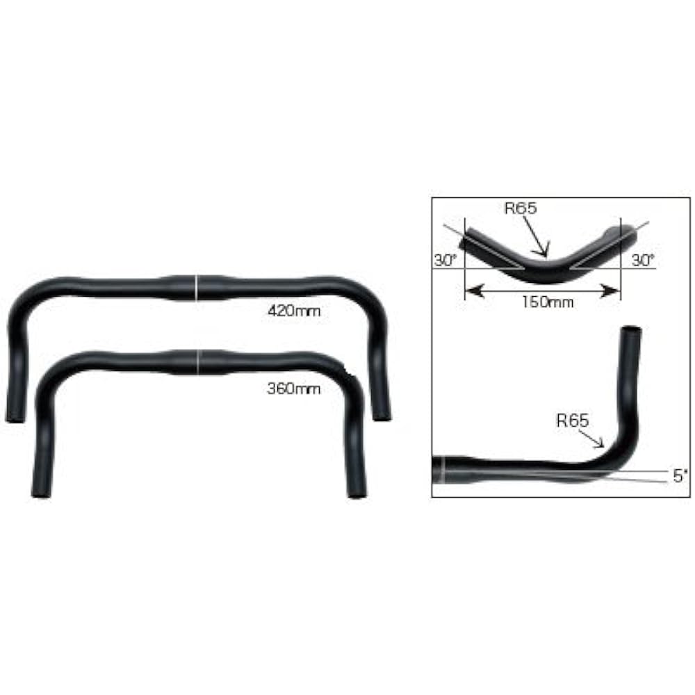 DIXNA Arc Yoke Bar Black (Matte) 31.8mm Bullhorn Bar Matte Black 420mm Matte Black 420mm