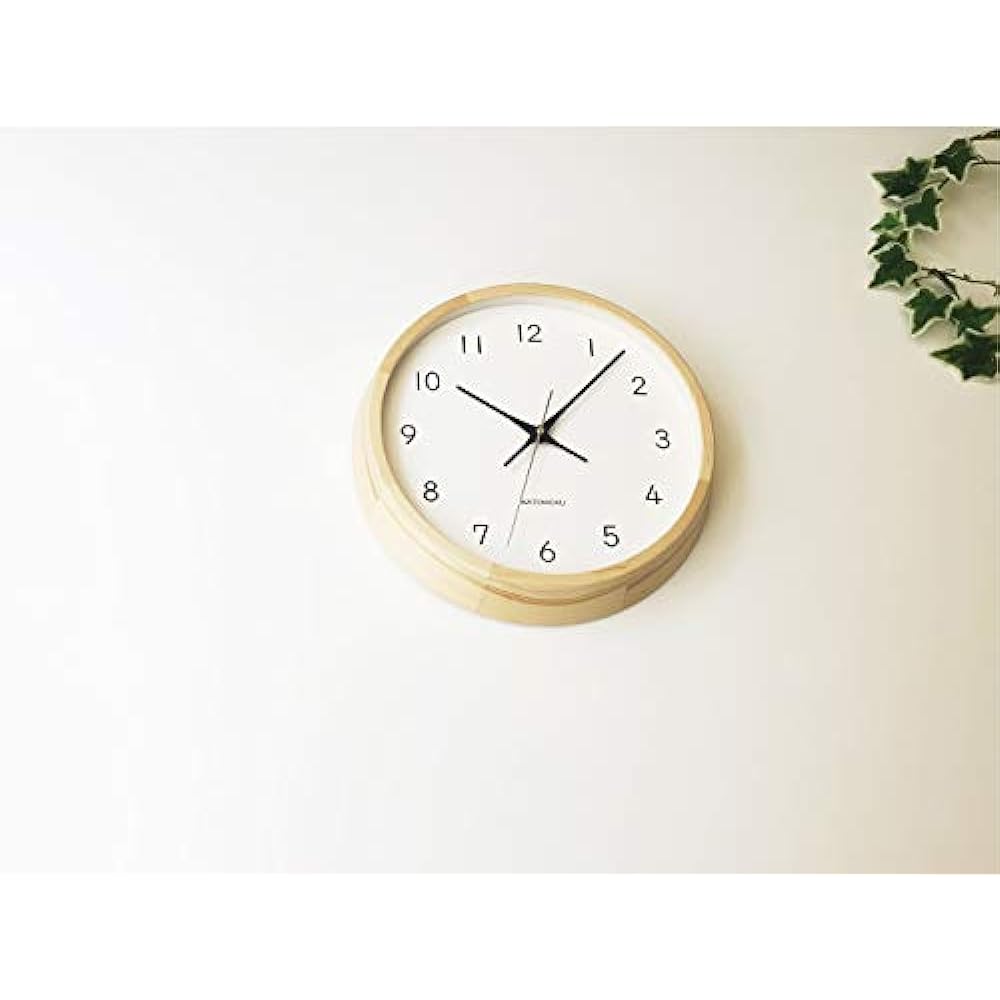 KATOMOKU muku clock 13 Hinoki radio clock continuous second hand km-104HIRC φ306mm (radio clock)