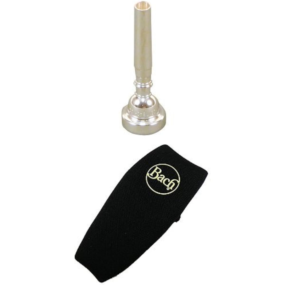 Bach Trumpet Mouthpiece 3C Silver Plated Finish & Neoprene Mouthpiece Pouch Set