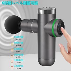 ATION-Fascial Release Gun-Muscle Relaxation-Handigan-Kinmaku Release Gun-8mm Amplitude-6 Attachments-6 Level Adjustment-TypeC Rechargeable-Respect for the Aged Day Celebration Christmas Gift-Portable Quiet Lightweight Convenient Storage Box Included
