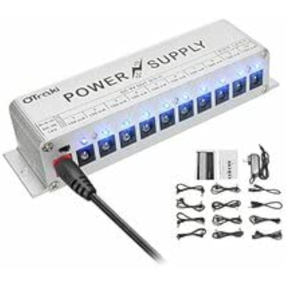 OTraki Effects Pedal Power Supply DC 9V 12V 18V 10 Channel Guitar Effects PSE Certified Japanese Instruction Manual