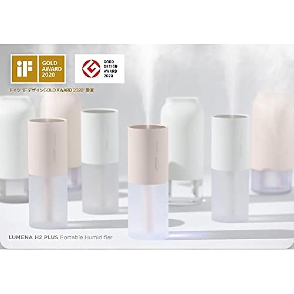 LUMENA Cordless Humidifier H2 Plus Pink Humidifying Portable Rechargeable Cordless Lumener Convenient Dry Prevention Office Home Desk Work Office Work Comfortable Room Car Use