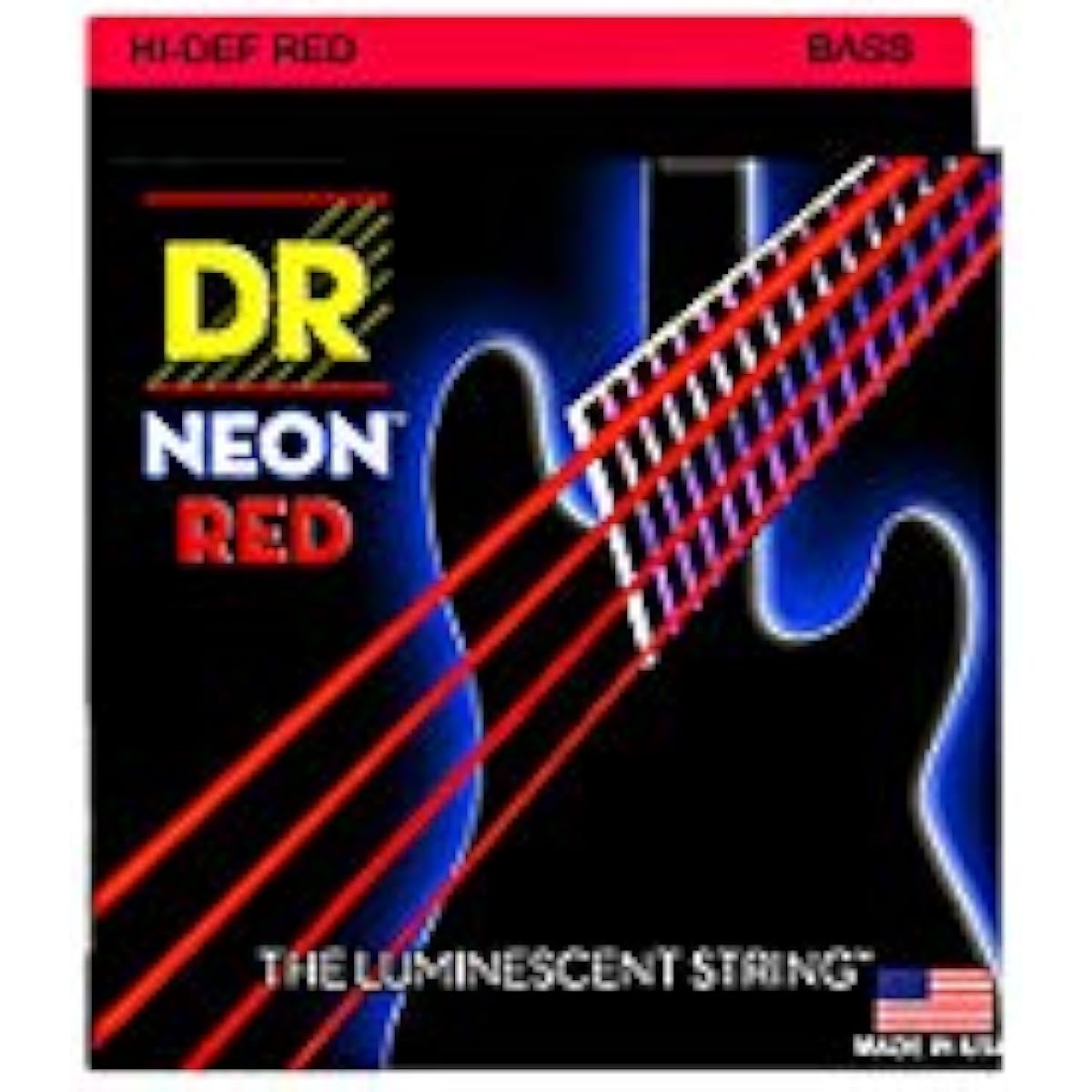 DR 5-string electric bass strings NRB5-45 Hi-Def NEON RED