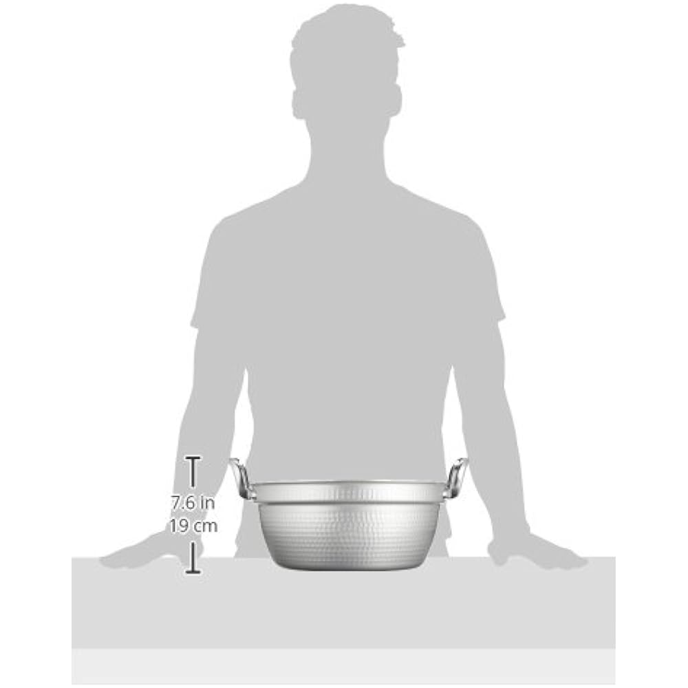 Endo Shoji TKG Cooking Pot, Two Hands, 33cm, Made of Aluminum, Alumite Processed, Ready to Use, Resistant to Discoloration, and Corrosion Resistant, Outer Diameter x Depth (mm) 345 x 150, Capacity (L) 9.4, Commercial Use AEV1704