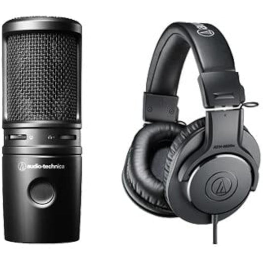 Audio Technica AT2020USB-X ATH-M20x Recording and Streaming Set Tabletop Type
