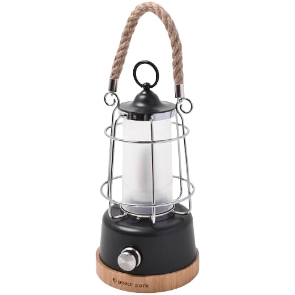 Peace Park PEACE PARK Lantern Hemp Rope Lantern PP0300 36660300 BLK