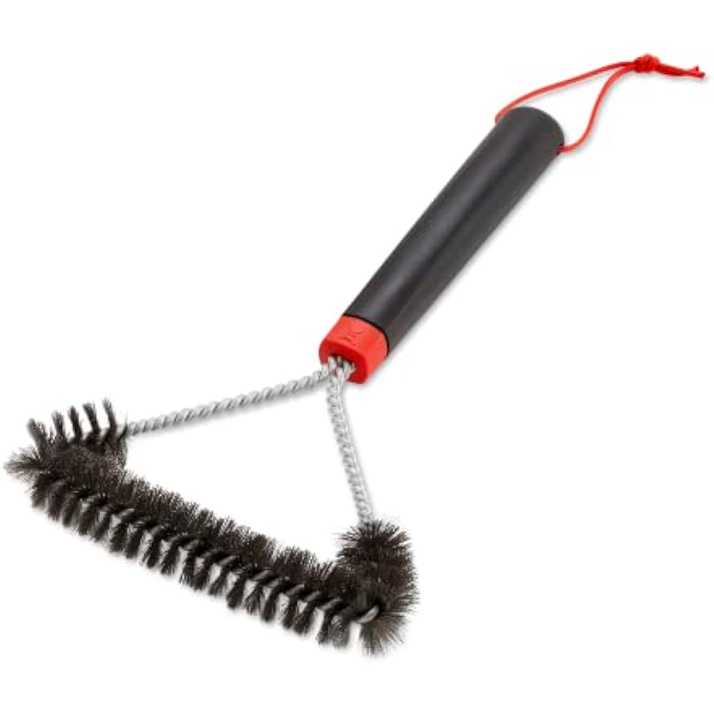 Weber 3-sided Grill Brush 30cm Barbecue Grill Brush [2 Year Warranty] Black Small