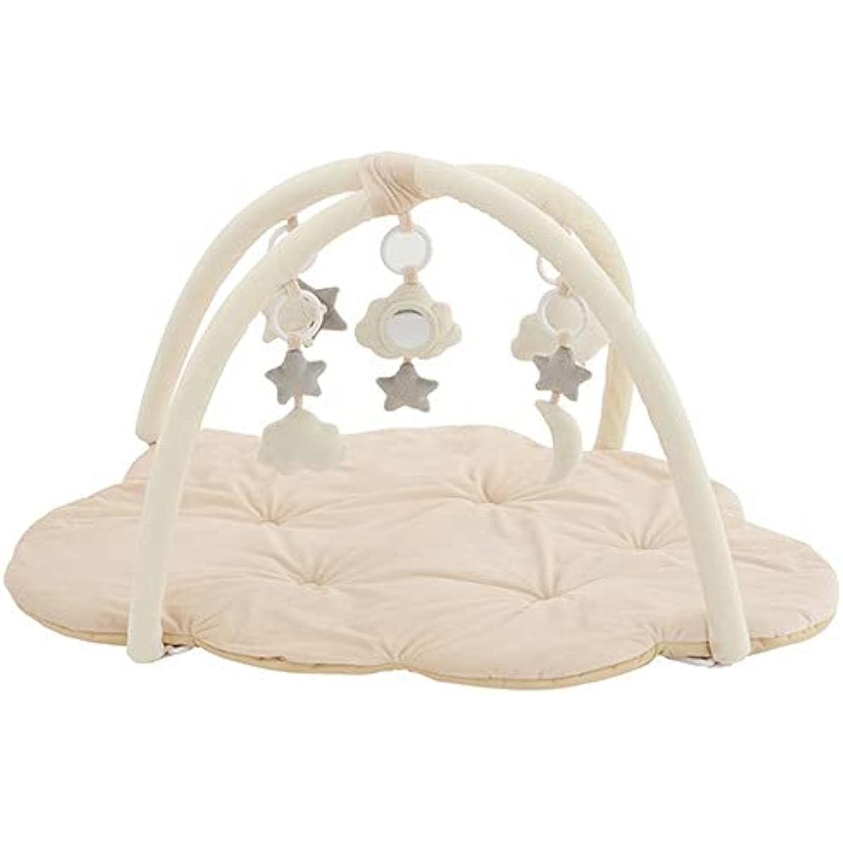 Beige fluffy play gym mat that can be used for a long time as you grow