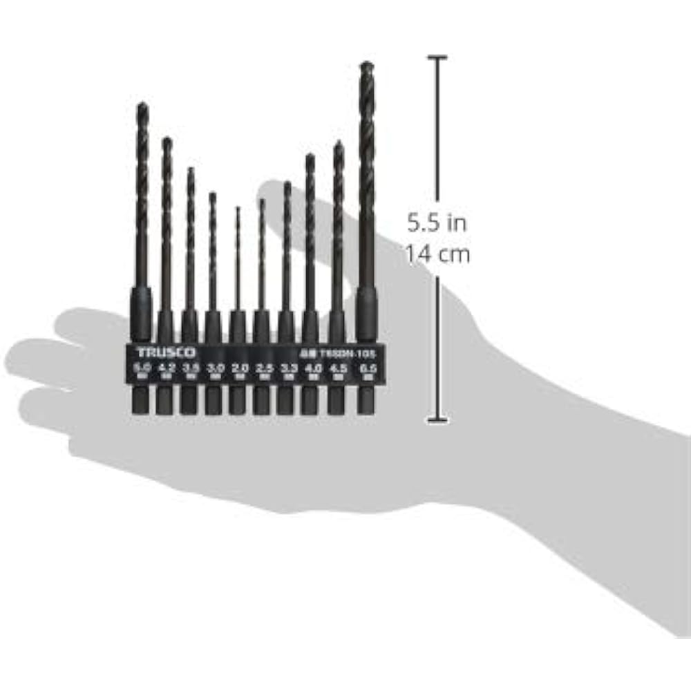 TRUSCO Hexagonal Shaft Ironwork Drill Set of 10 T6SDN-10S