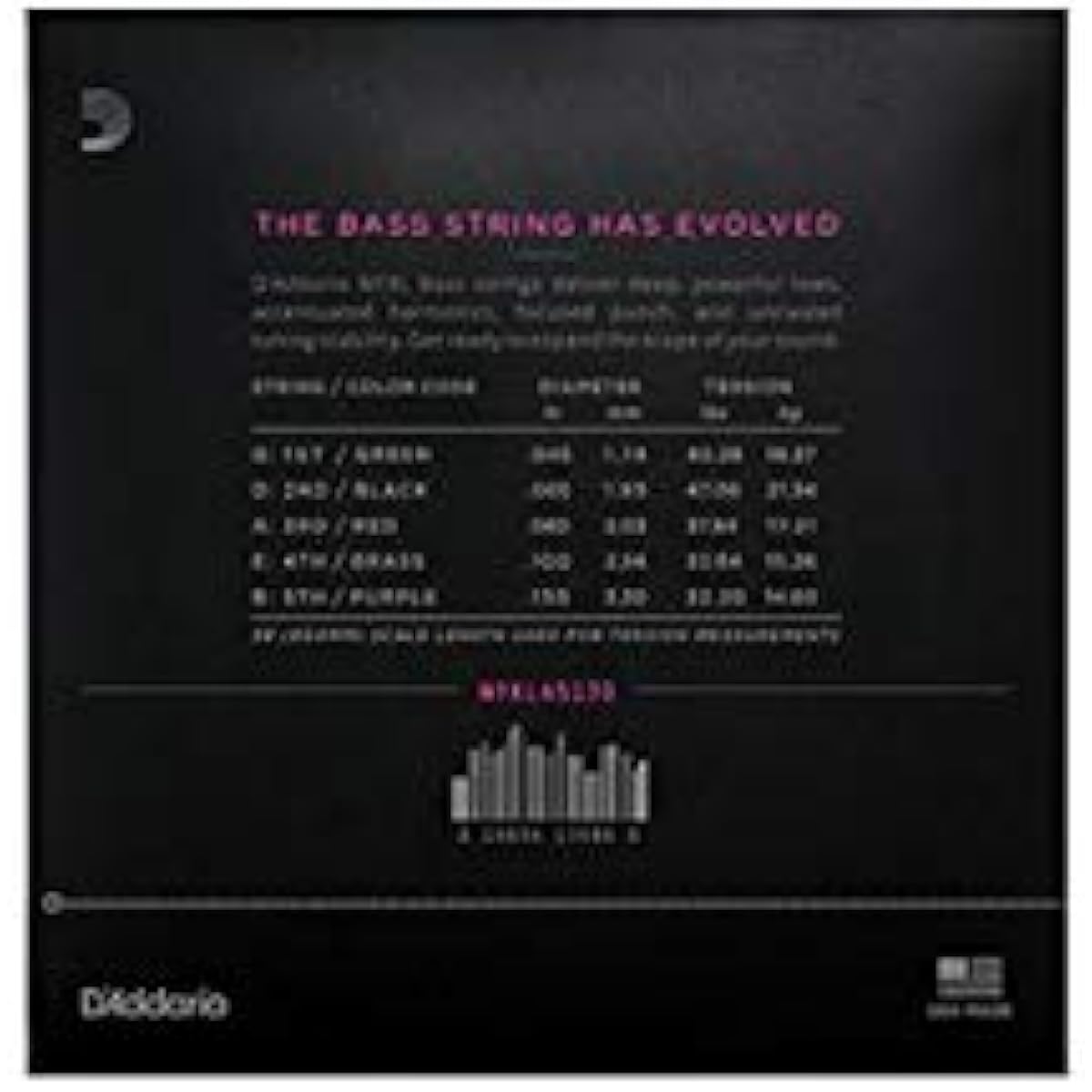 DADDARIO 5-string electric bass strings NYXL45130 Long Scale Regular Light 5-Strings 45-130