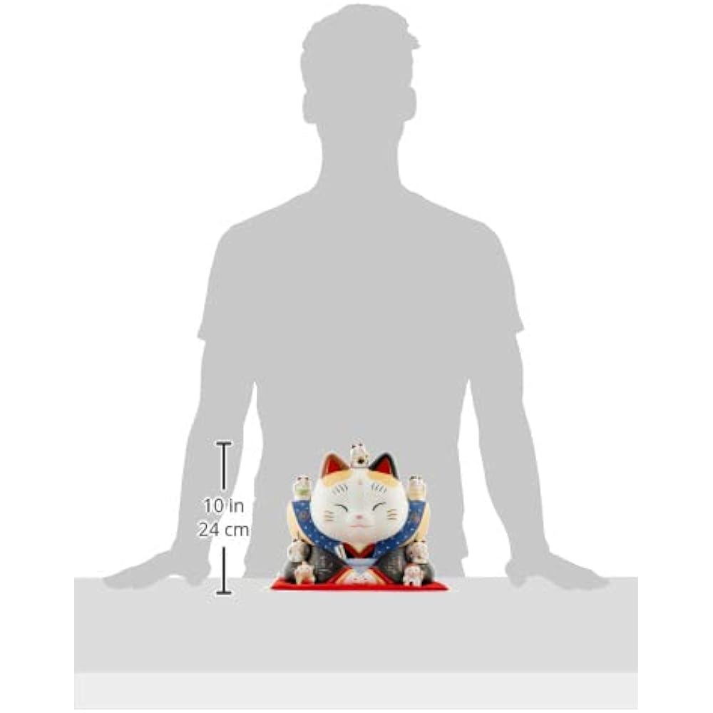 Aya Painting Seven Lucky Gods Fukusuke Lucky Cat (Large) 7539