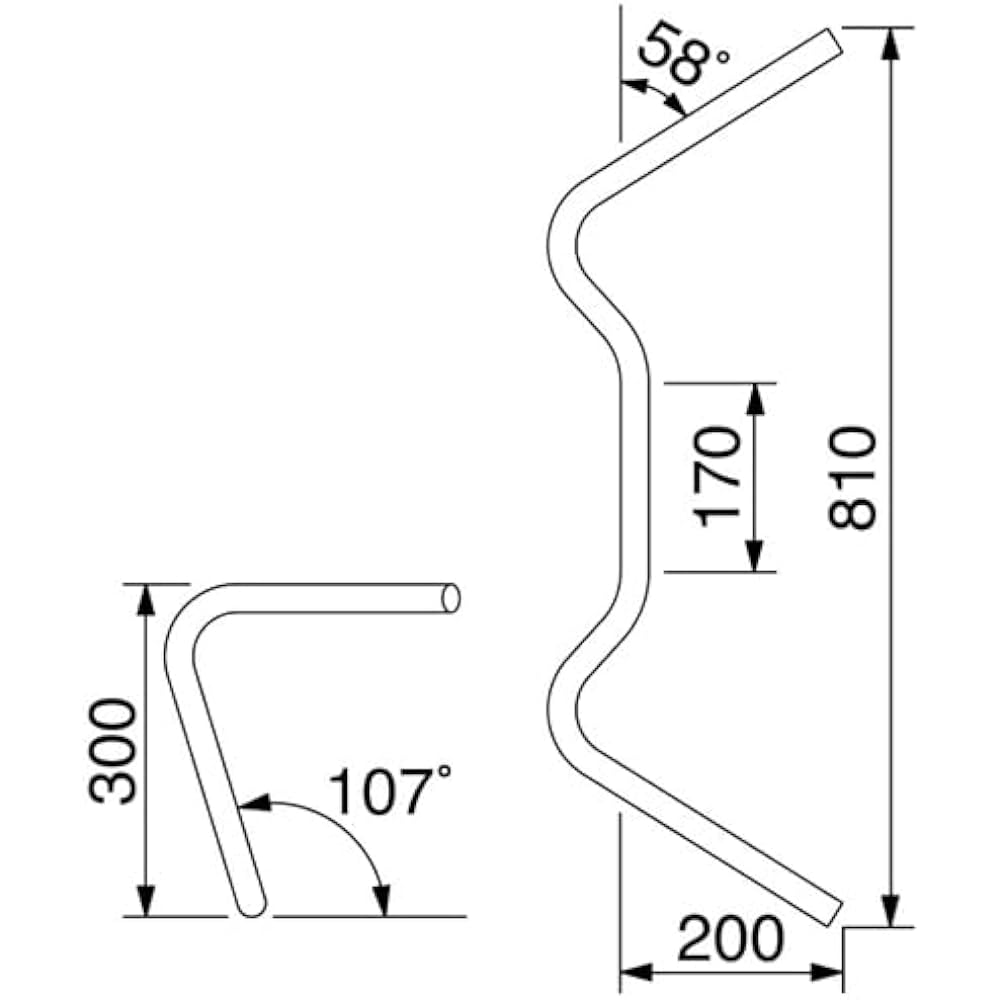 HURRICANE Handlebar P1 inch 300 Ape Hanger Type 1 Chrome Plated HB0168C-01