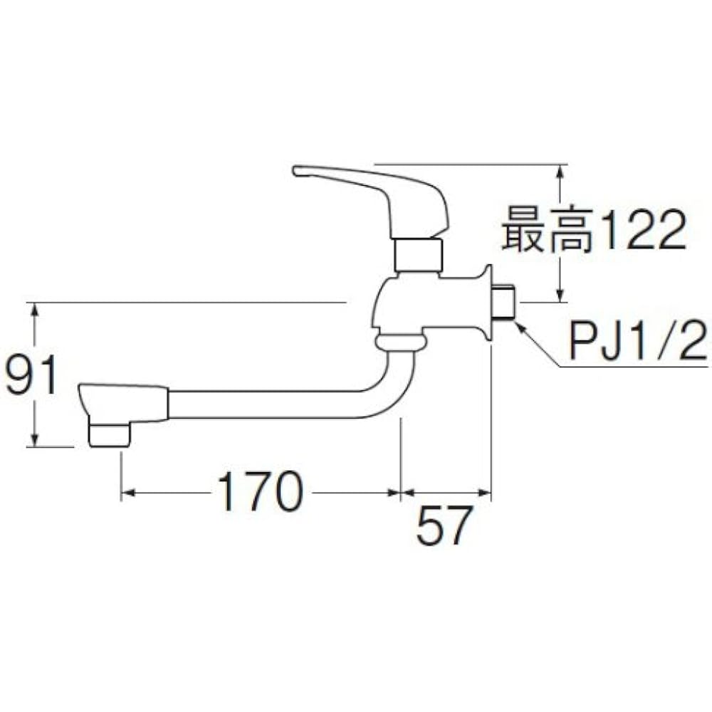 SANEI Single Flexible Faucet Lever Handle Open/Close JA1071-13