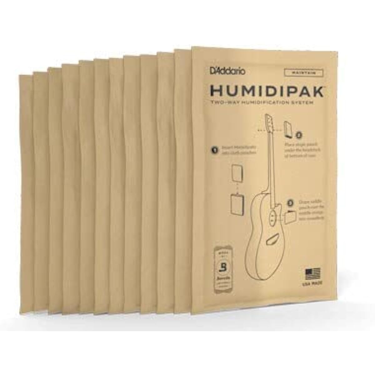 DADDARIO PW-HPRP-12 Humidipak Maintain Refill Set of 12 Humidity Control Products