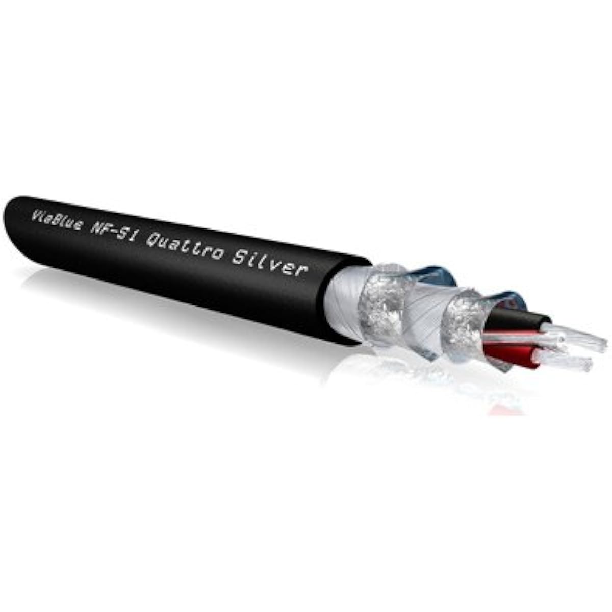 VIABLUE NF-S1 Silver Quattro Quadruple Shield High End XLR/Canon Balanced Cable (1.5m, Red)