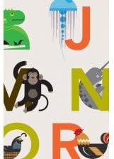 BLIK Animals Alphabetized Ristic (Multicolor) BL-ME-Animals 910819