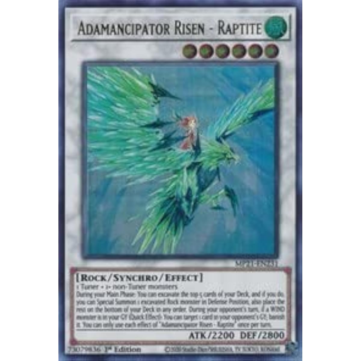 Adamancipator Risen - Raptite - MP21-EN231 - Ultra Rare - First Edition.