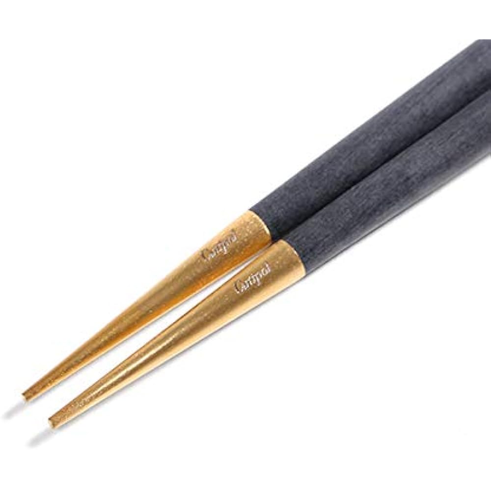 Cutipol GOA Black Gold Chopsticks + Chopstick Rest Set G029G
