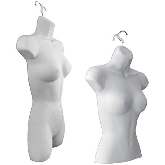Only Hangers #8081W Plus #XS157W White Dress Women's Upper Body Mannequin Form S Size M Size