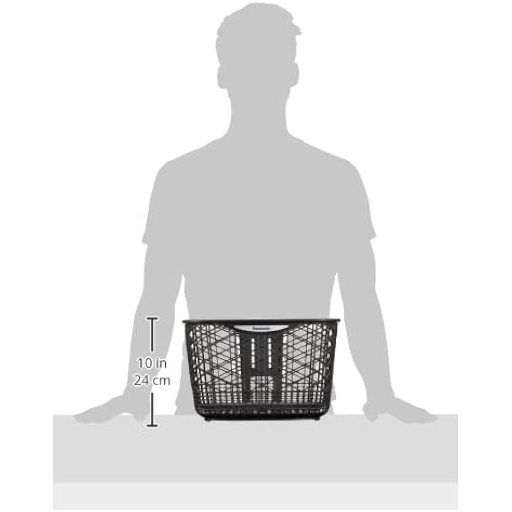 Panasonic Front Basket Bicycle Gunmetal/Brown Width 390 x Depth 350 x Height 240mm 24L NSCB216 YD-341 Single Item/Saddle Set