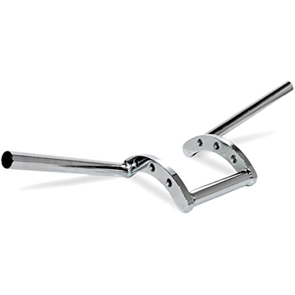 Krator Motorcycle Handlebar 1 Inch Chrome Steel Z Bar Style Bobber Cruiser Cafe Racer Bike