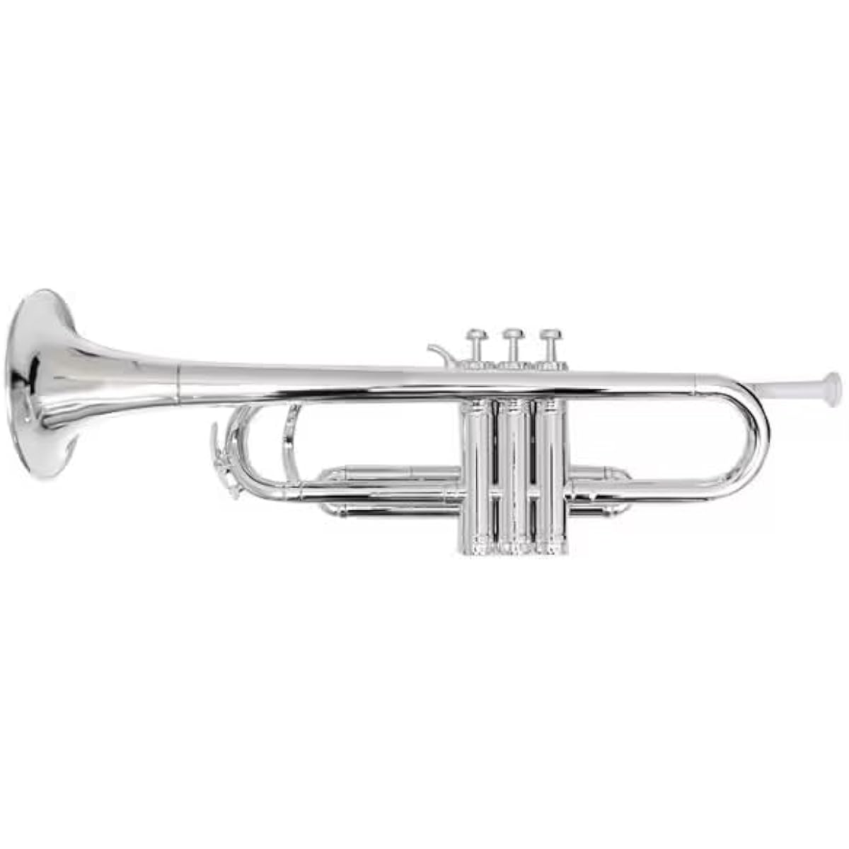 PLAYTECH Trumpet Made of ABS resin, lightweight type weighing approximately 500g, semi-hard case included, silver