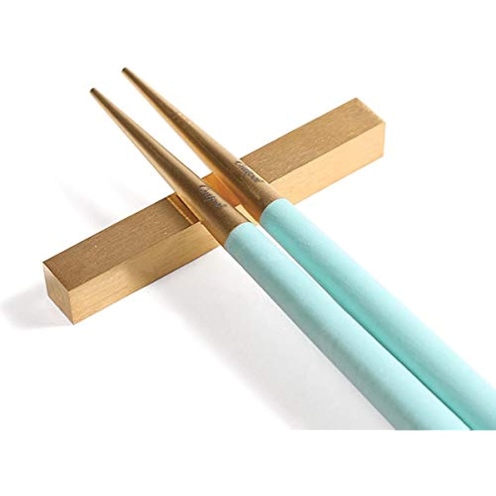 Cutipol GOA Turquoise Gold Chopsticks + Chopstick Rest Set G029TGB