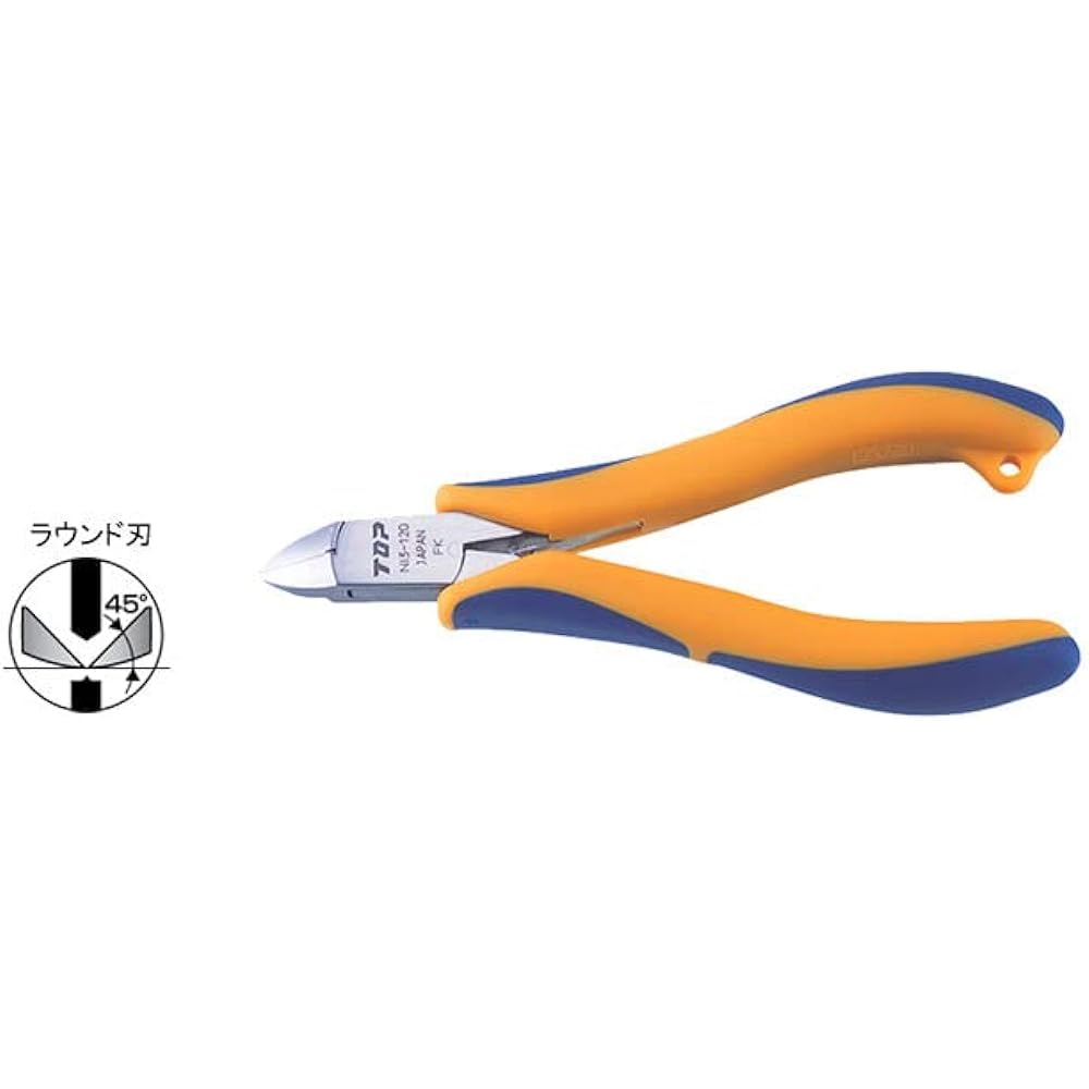 Top (TOP) Nippers, 3 pieces copper wire, diameter 1mm, cuttable, spring adjustable *6 pieces NI3-120 Tsubame-Sanjo, made in Japan