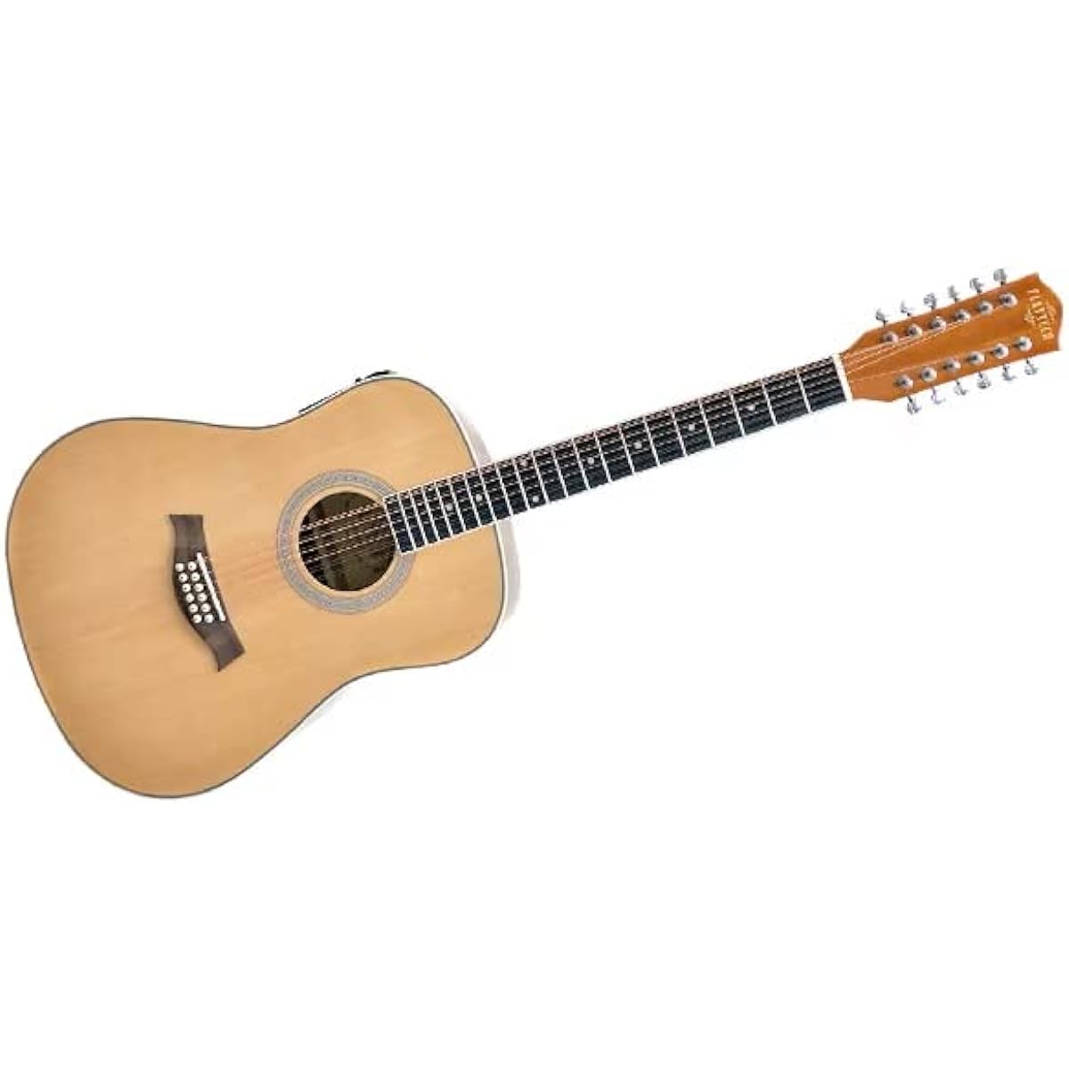 PLAYTECH 12-string Electric-Acoustic Guitar Dreadnought Natural